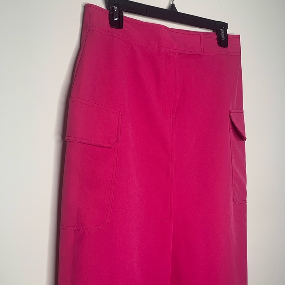 Topshop NWT Pink Front Slit Utility Pencil Skirt 8 - Picture 3 of 8